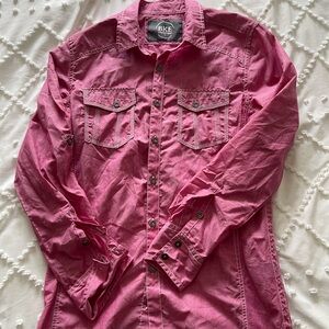 BKE Men’s Pink Button Up Shirt Tailored Fit size Medium M